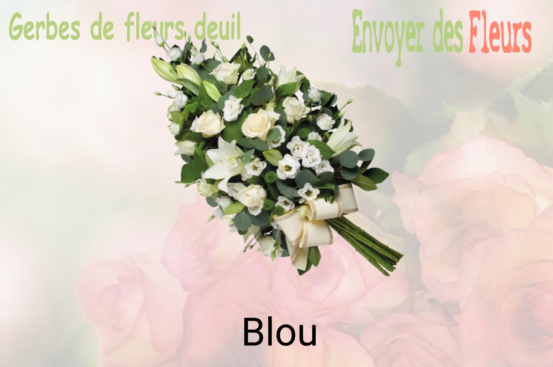 Gerbe de fleurs de deuil livrée à Blou